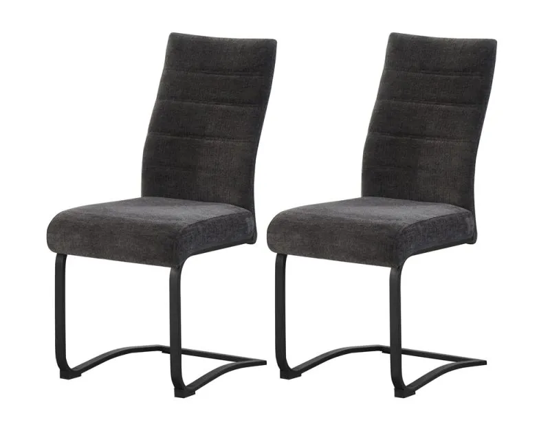 2er Set Freischwinger Leni | Strukturstoff | anthrazit