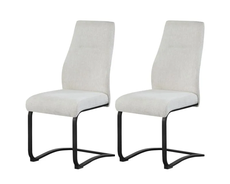 2er Set Freischwinger Tina | Strukturstoff | creme