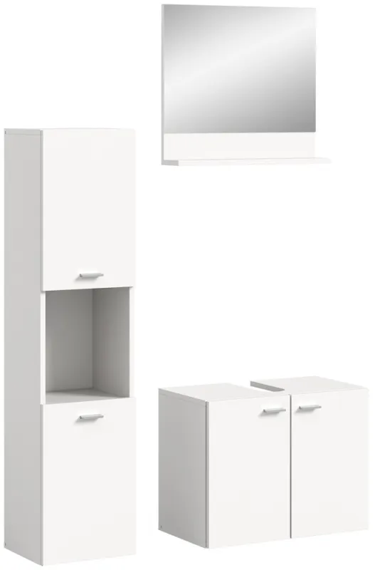 Badezimmer Set Boston | 3-teilig | weiß | ohne Aufsatzleuchte