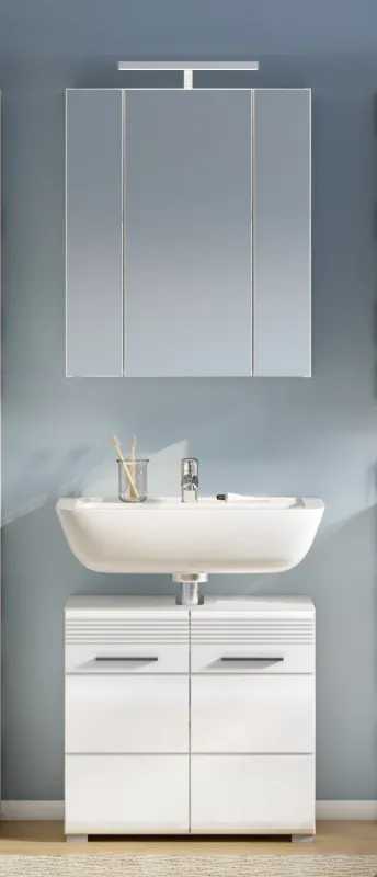 Badezimmer-Set Linus | weiß Hochglanz | 2-teilig ohne Aufsatzleuchte