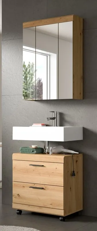 Badezimmer-Set Scout 3 auf Rollen | Artisan Eiche | 2-teilig ohne