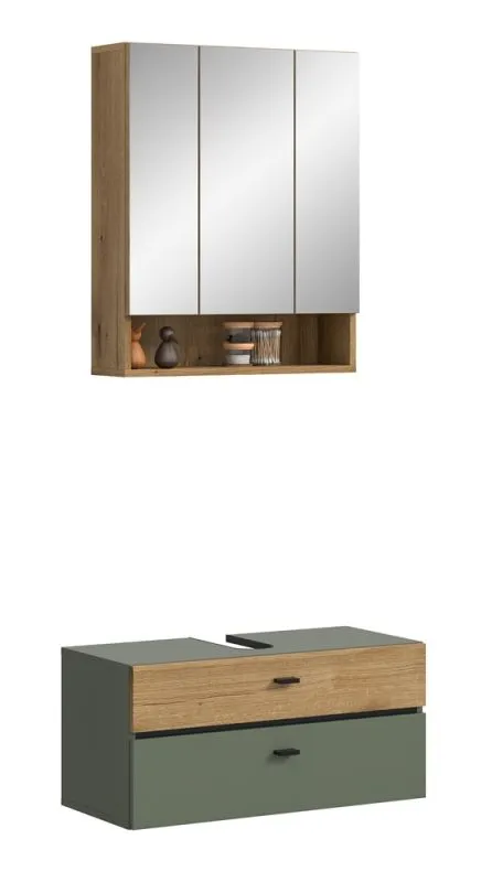 Badkombination Bad Set Aqua | 2-teilig | Sage Green / Evoke Oak
