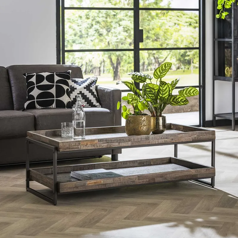 Couchtisch Fernanda | rechteckig | Teakholz | grau