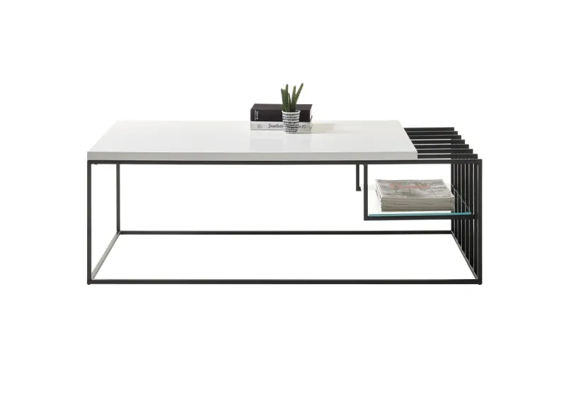 Couchtisch Juba | 120x60 | weiß matt / schwarz