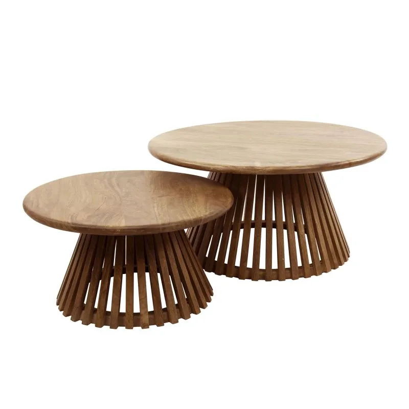 Couchtisch Set Dwina 2-teilig | Ø60 / Ø80 | Mangoholz