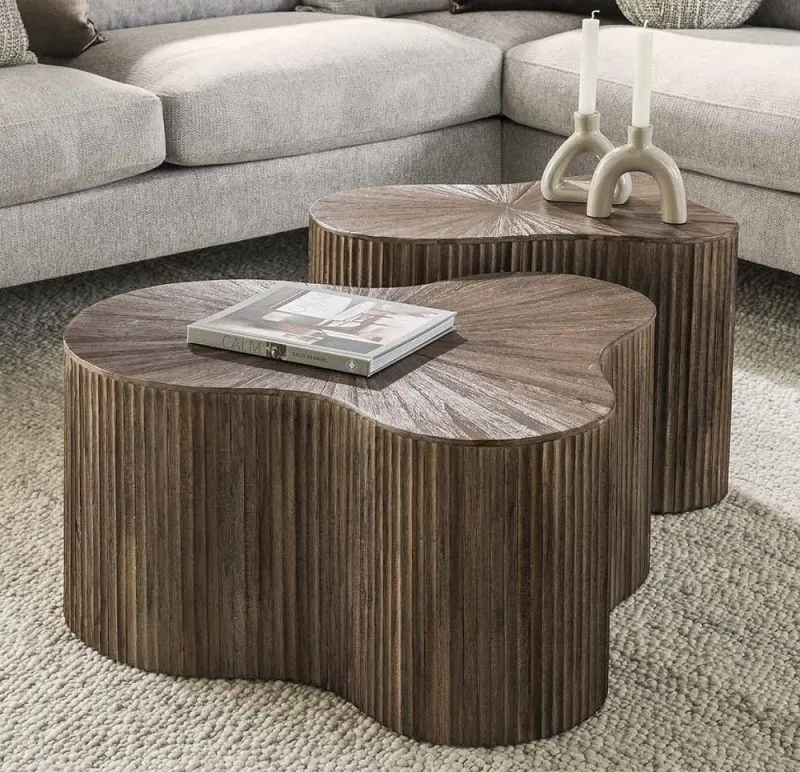 Couchtisch Set Luck | 2-teilig | Teakholz massiv | Espresso