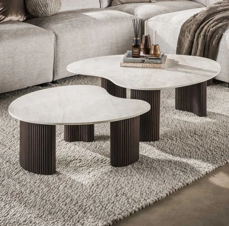 Couchtisch Set Sienna | 2-teilig | 3D Keramik | Taj Mahal