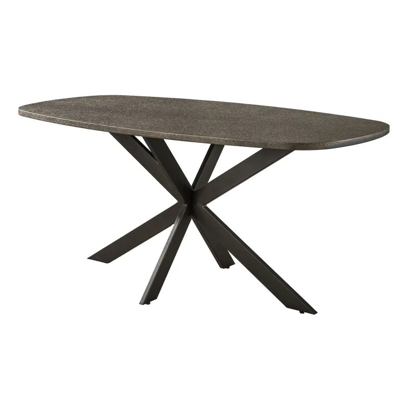 Esstisch Alur | dänisch Oval | 180/215 cm | Metallic-Optik