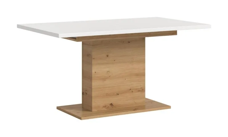 Esstisch Motion | ausziehbar | Säulen-Fußgestell | Artisan Eiche / weiß | 150(190)x90