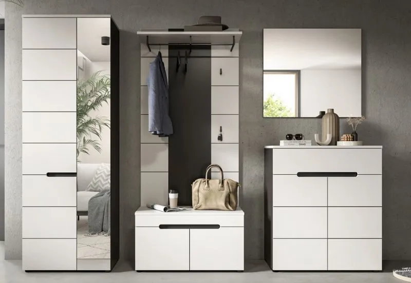 Garderoben-Set Canu 1 | Basalt grau / Weiß | 5-teilig ohne
