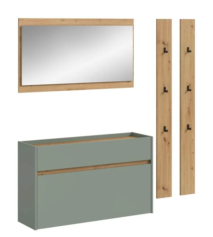 Garderoben-Set Drive 3 | Salbei / Artisan Oak | 4-teilig mit Beleuchtung