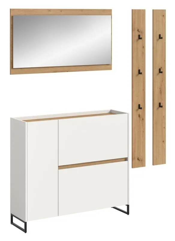 Garderoben-Set Drive 4 | weiß / Artisan Oak | 4-teilig ohne Beleuchtung