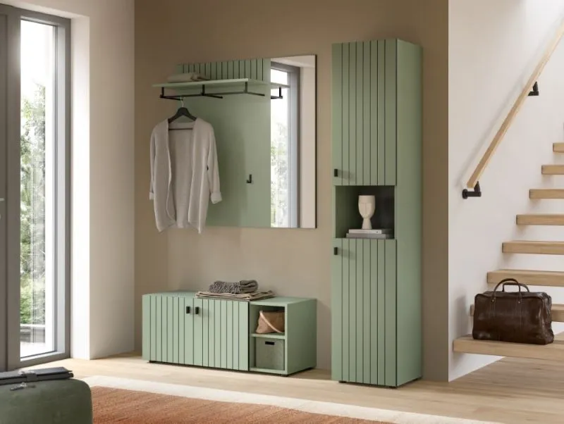 Garderoben-Set Station | Smoke Green | 3-teilig | optionaler Sitzkissen
