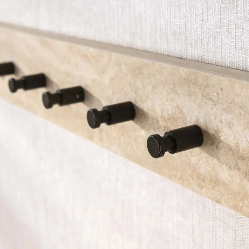 Garderobenpaneel Pula | 6 Haken | Keramik travertin