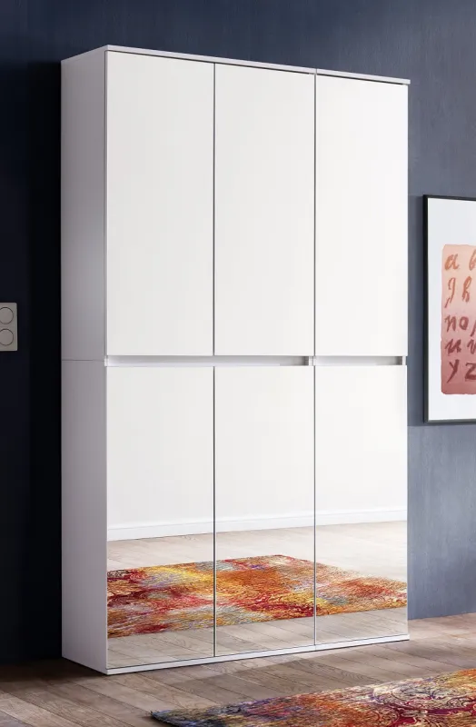 Garderobenschrank Mirror | Kombination | weiß | 2-teilig