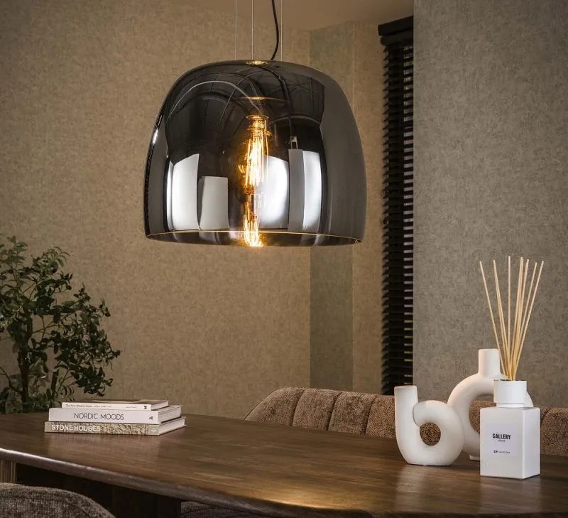 Hängelampe Pad | Glas & Metall | Smoke grau