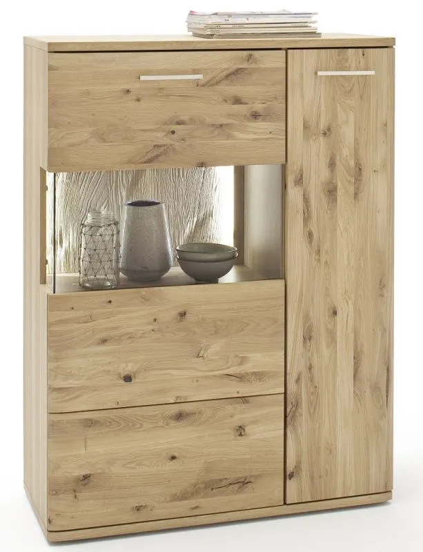 Highboard 2 Santori | Eiche Bianco | LED Beleuchtung