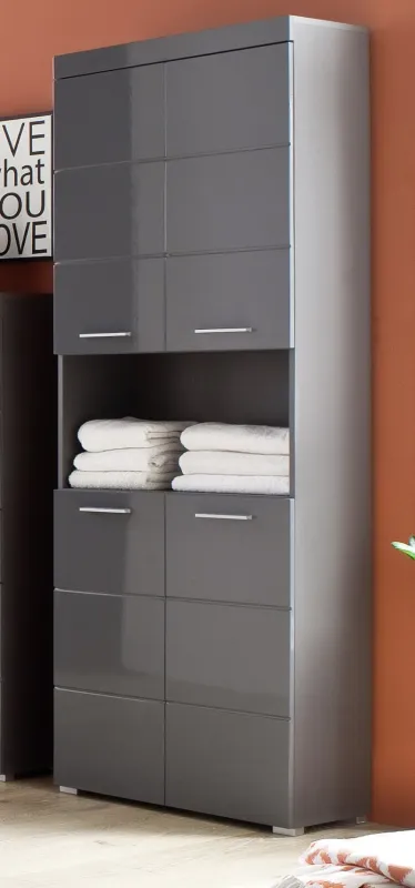 Hochschrank breit Amanda | grau Hochglanz