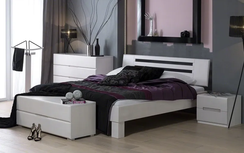 Holzbett massiv Dahlia | Buche weiß lackiert | 180x220 | Kopfteil 2
