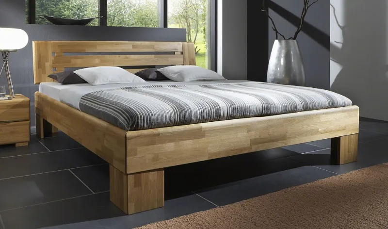 Holzbett massiv Dahlia | Wildeiche Honig geölt | 180x210 | Kopfteil 3