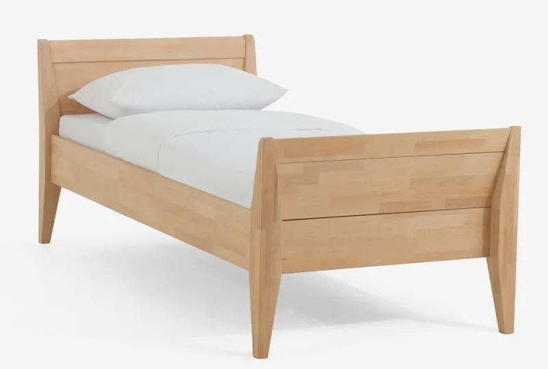 Holzbett massiv Jasmine | Buche natur geölt | 120x190 | mit Fußteil