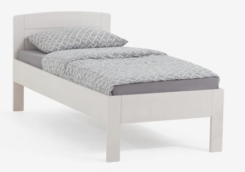 Holzbett massiv Jasmine | Buche weiß lackiert | 90x220 | ohne Fußteil