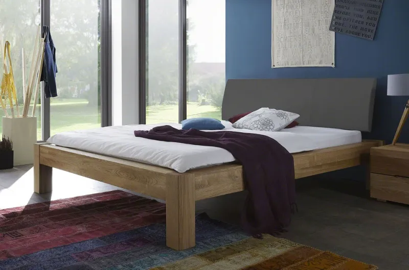 Holzbett massiv Lotus | Wildeiche Honig geölt | 140x220 | Kopfteil 1