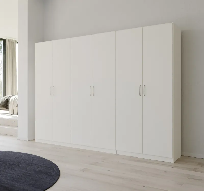 Kleiderschrank Drehtürenschrank Quadra-Spin | 6-türig | alpinweiß | 271x210 | Griff Pure