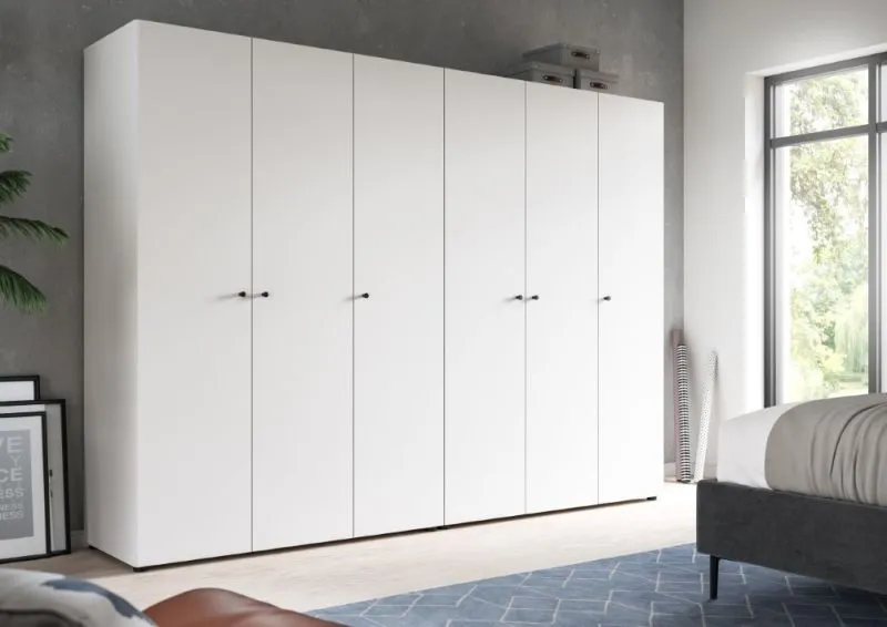 Kleiderschrank set Darwin | 2-teilig | mit 3 Türen | weiß