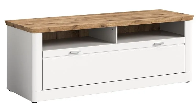 Lowboard TV-Schrank Michigan | weiß / Viking Oak