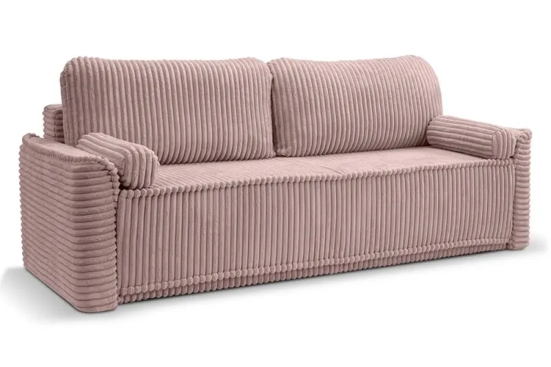 Schlafsofa 3-Sitzer Grubs | 225cm | Cord | rosa