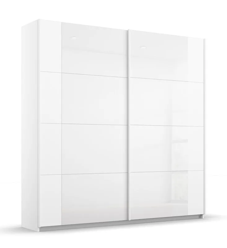 Schwebetürenschrank Artemis | mit Glastüren | alpinweiß / weiß | verschiedene größen