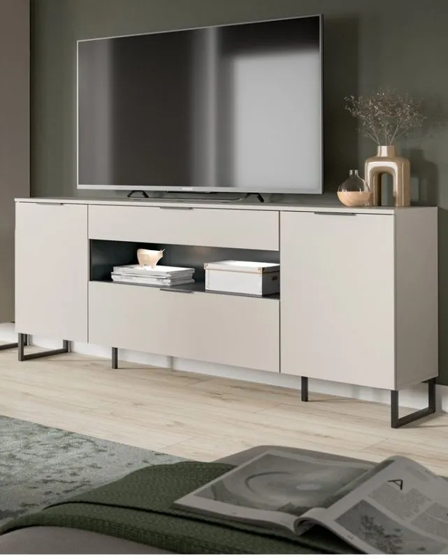 Sideboard Noida | Kaschmir / schwarz