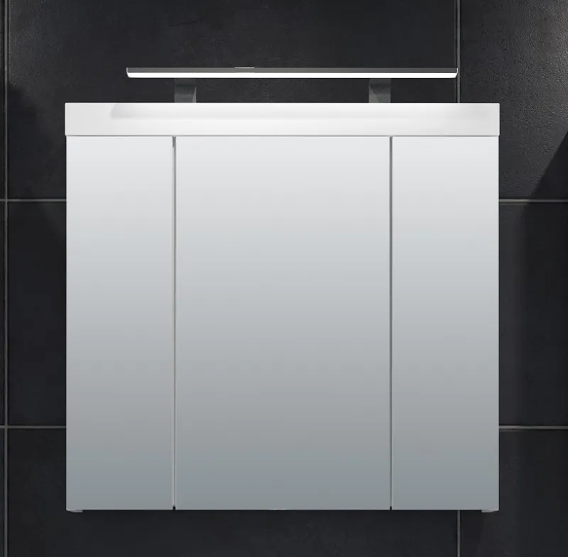 Spiegelschrank Devon | weiß Hochglanz