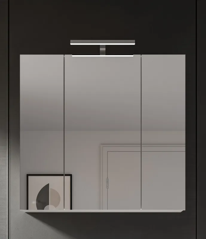 Spiegelschrank Vira | weiß | mit LED Beleuchtung 82x77x18