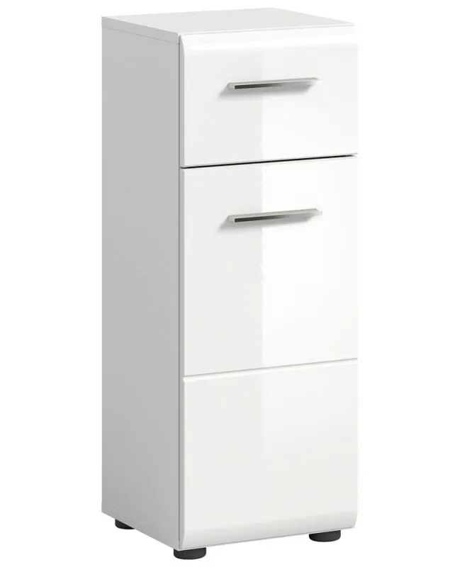 Standschrank klein Ice | weiß / weiß Hochglanz