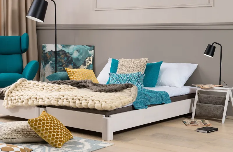 Stapelbett Freesia | 2er Set | Buche massiv | weiß lackiert | 100x200