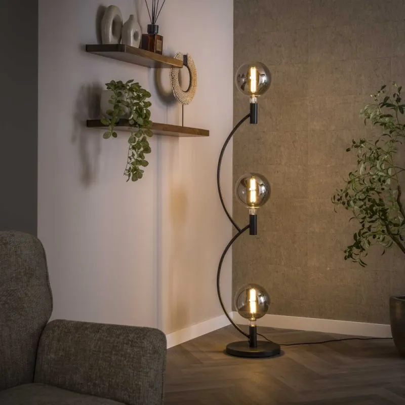 Stehleuchte Maso 3 Lampen | Metallbögen | Sienna braun