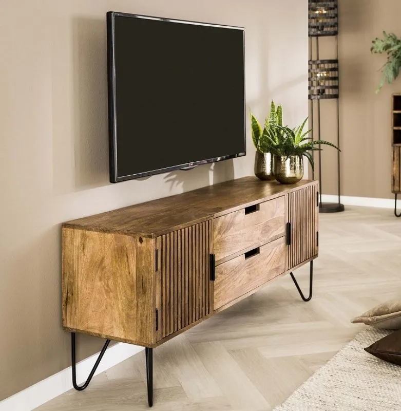 TV-Lowboard Dwina | 135 cm | Mangoholz | Sandfarben