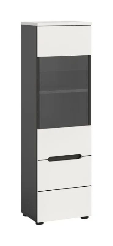 Vitrine Canu | weiß / Basalt Grau