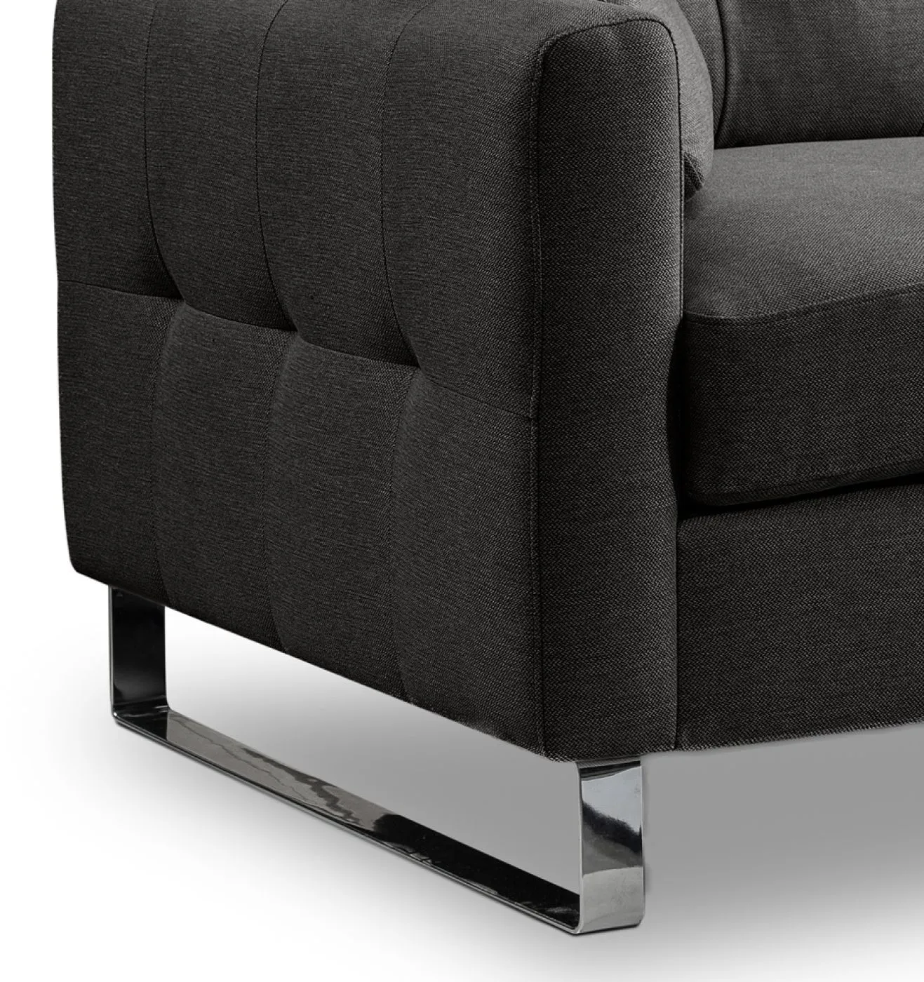 1,5-Sitzer Polstersofa Hera | 93cm | Flachgewebe | grau