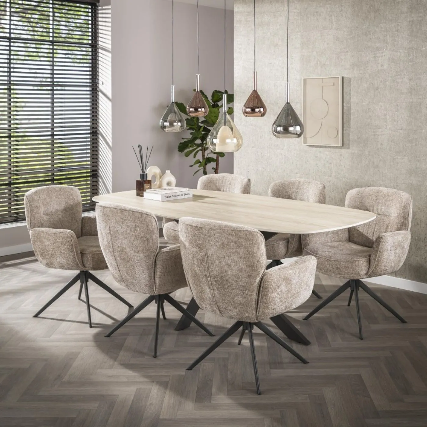 2er Set Sessel Duba | drehbar | Sandfarbe