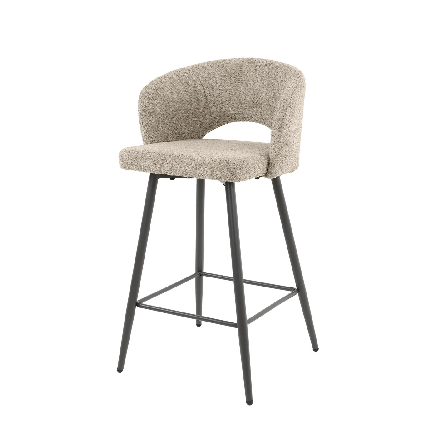 2er Set Barstuhl Maro | Boucle Stoff | Sandfarben