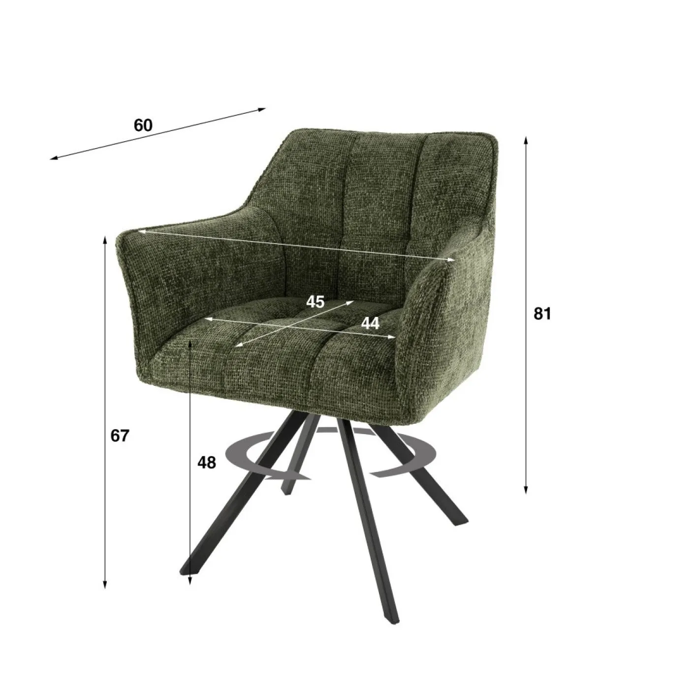 2er Set Stuhl Noro | drehbar | Hoven Grün