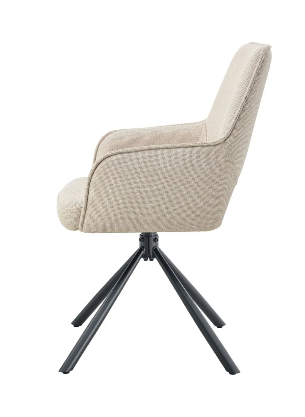 2er Set Stuhl Jana | Webstoff | drehbar | creme