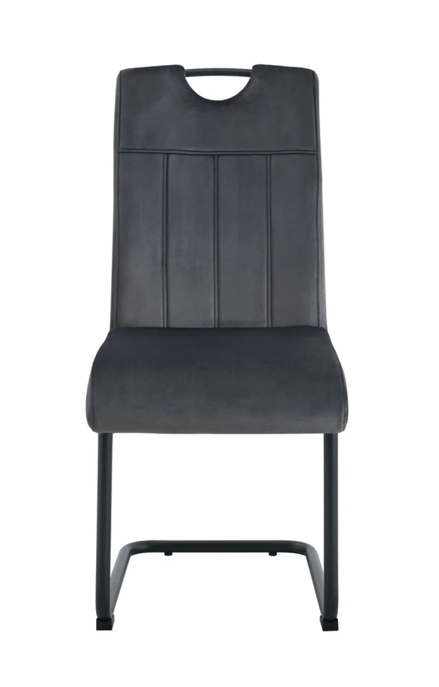 2er Set Stuhl Lisa | Samtbezug | anthrazit