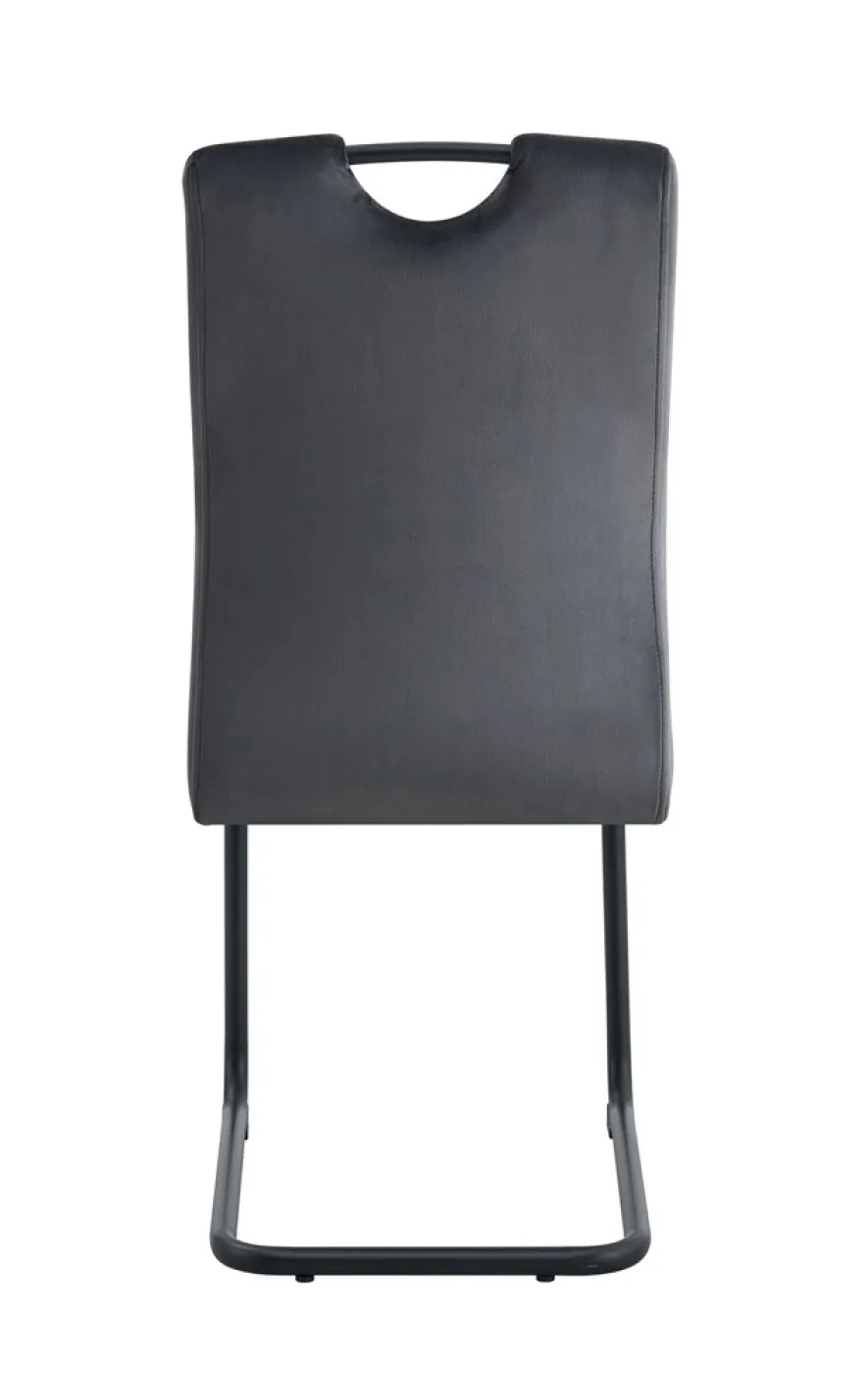 2er Set Stuhl Lisa | Samtbezug | anthrazit