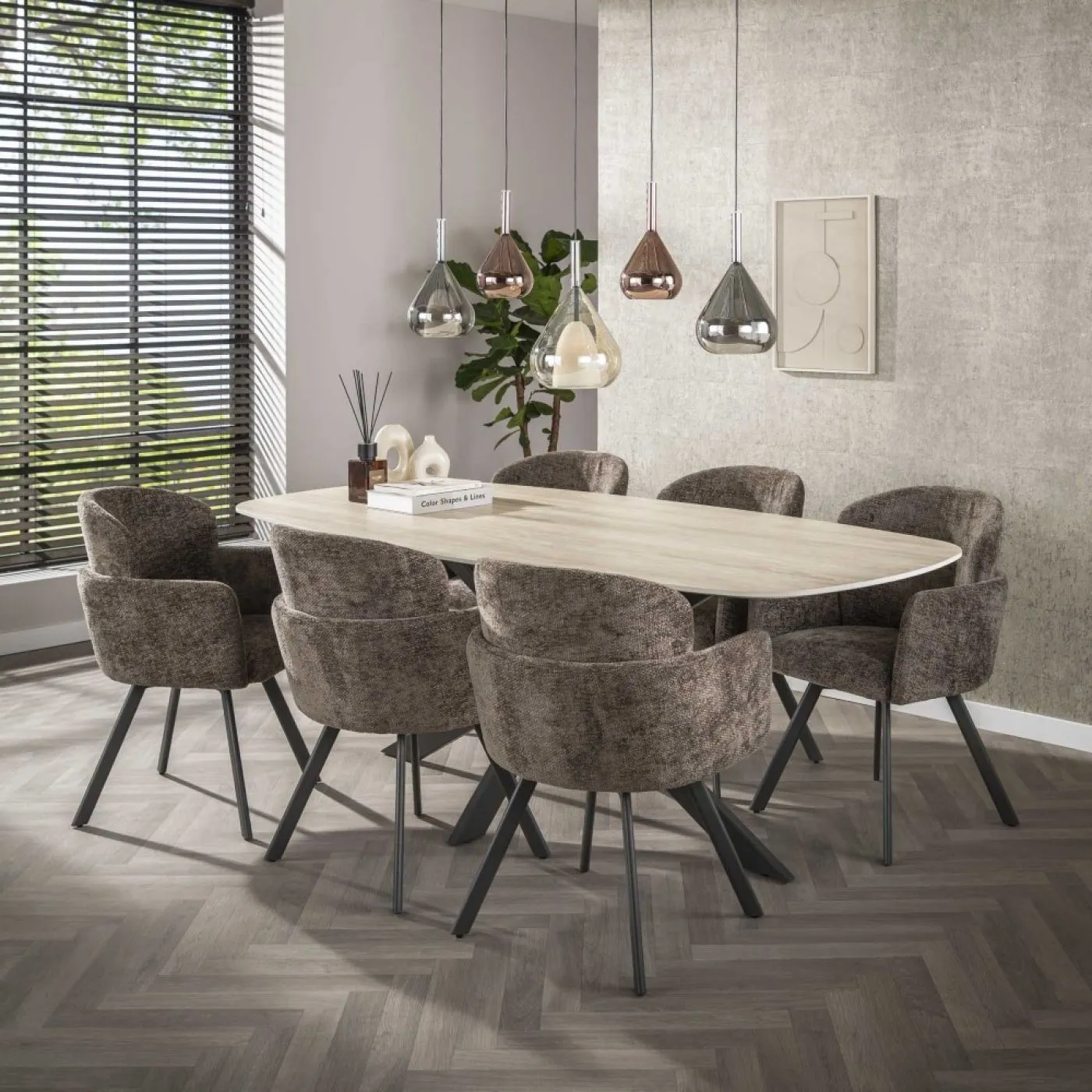 2er Set Stuhl Nasu | drehbar | Hoven taupe