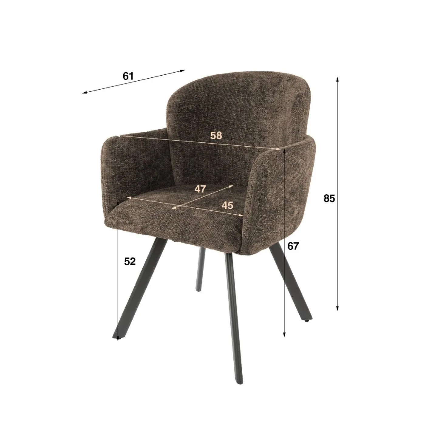 2er Set Stuhl Nasu | drehbar | Hoven taupe