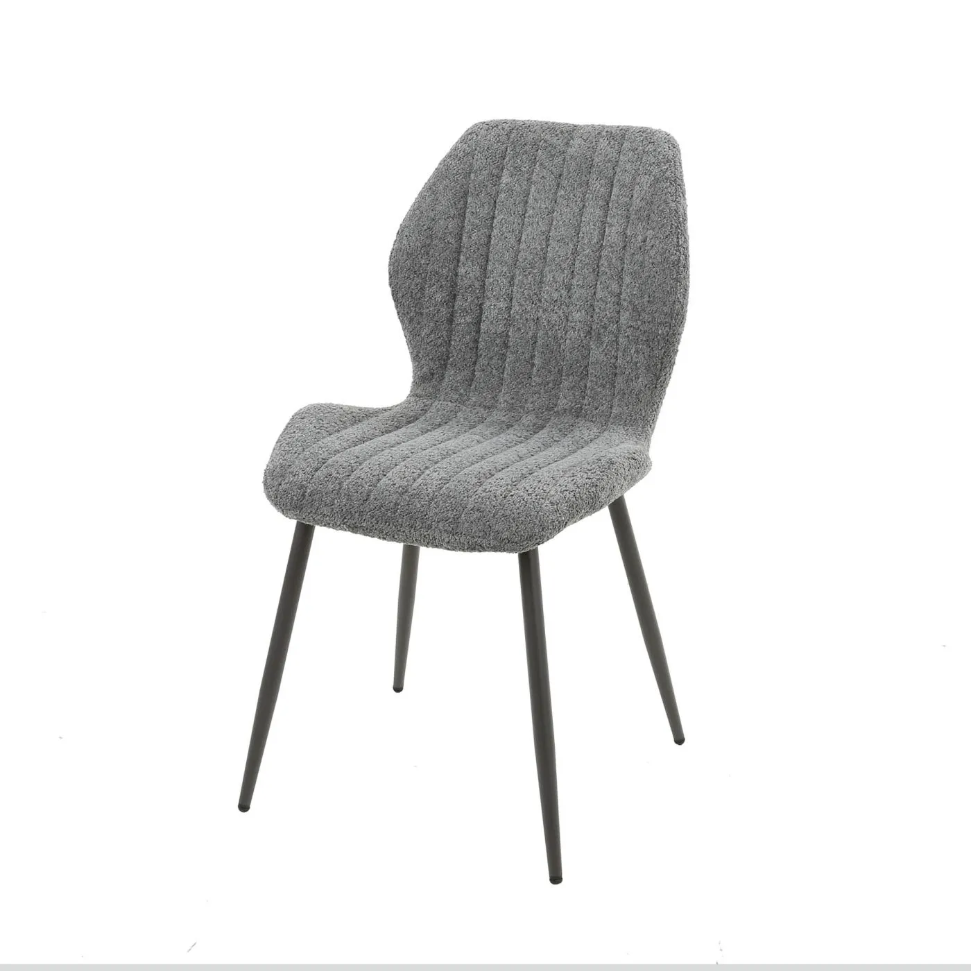 4er Set Stuhl Aponi | Boucle Stoff | grau